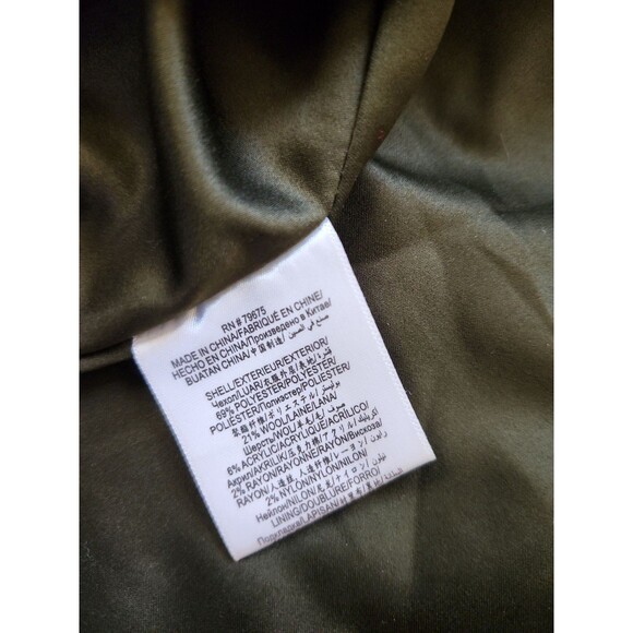 BCBGeneration Preppy Plaid Mid-length Coat Womens XL Forest Moss Green Academia - Picture 10 of 10